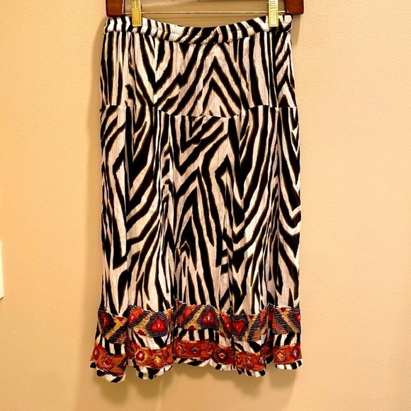 Soft Surroundings Zebra Print Gauzy Sparkly Hem Size Large - Picture 1 of 7